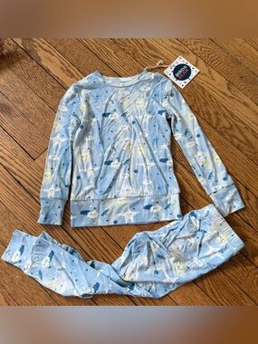 Bird & Bean Blue Star & Cloud Pajama Set - Size 2 - NWT